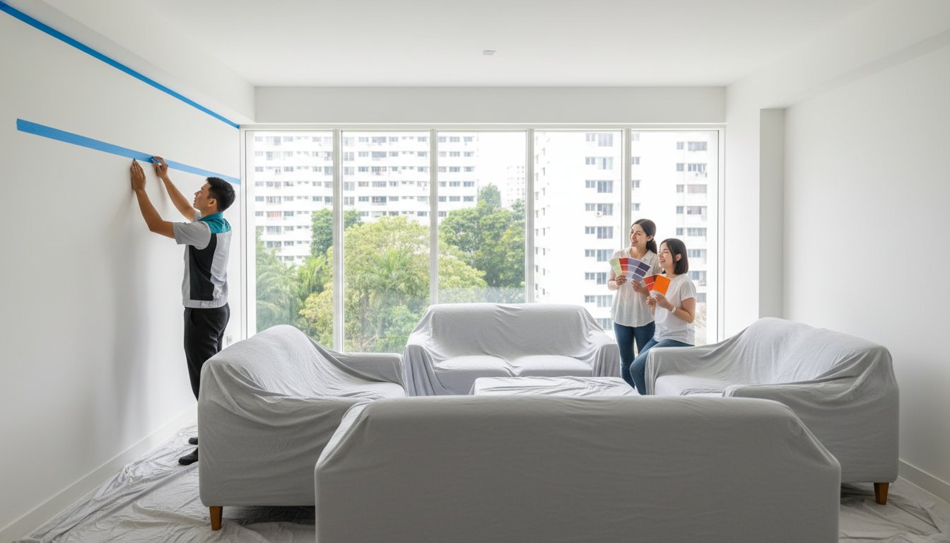 Read more about the article How to Prepare a Room for Professional Painters: The 2026 Singapore Homeowner’s Guide